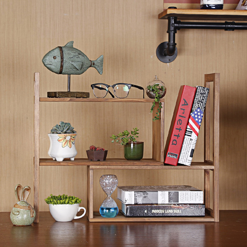 创意伸缩书架桌面书架桌上小书架置物架简易书架办公书架电脑桌架