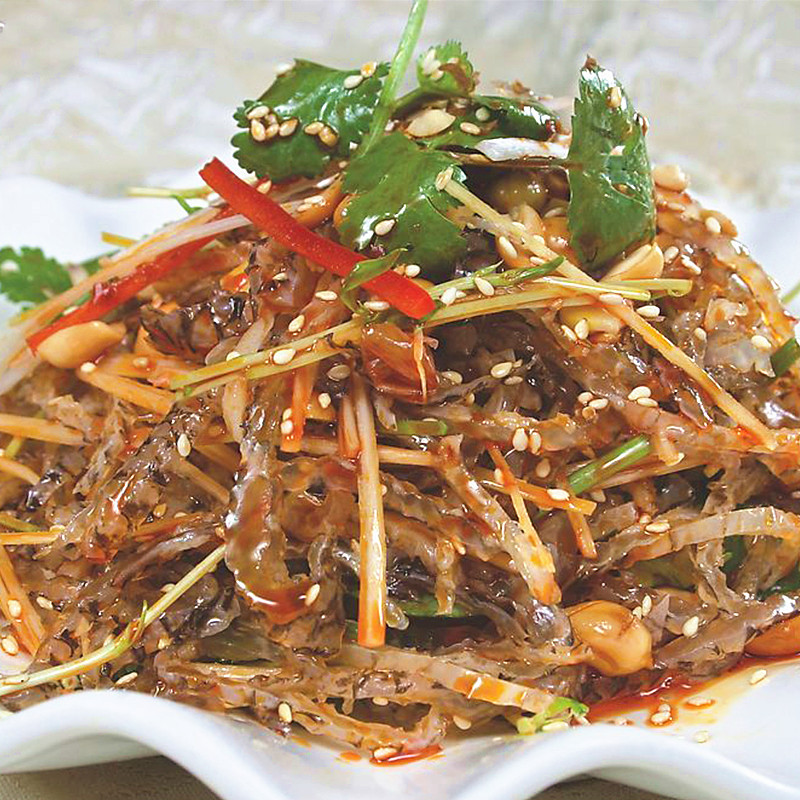 整箱亚洲渔港香辣鱼皮150g凉拌鱼皮开袋即食冷冻香辣味凉菜50包