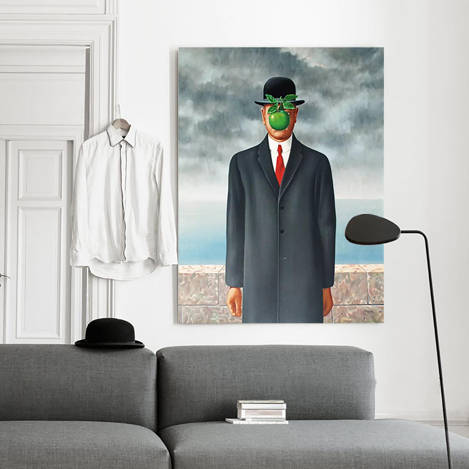 画心艺术 超现实主义风卧室油画人类之子手绘挂画立体客厅装饰画