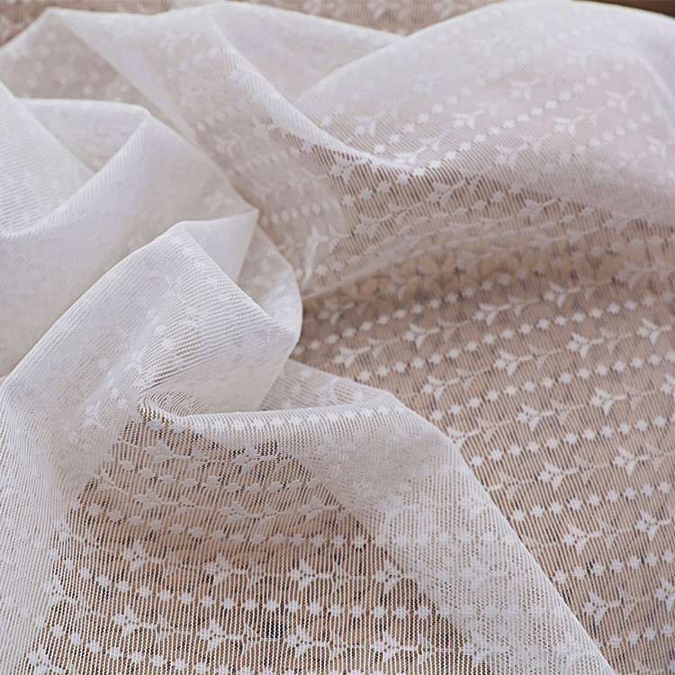 白色精编蕾丝窗纱帘布料小飞机窗帘门帘床帘桌布跨境货源亚马逊