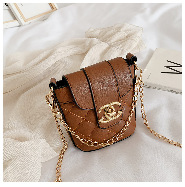 外贸儿童单肩包时尚菱格女童公主配饰包百搭链条流浪包宝宝斜挎包