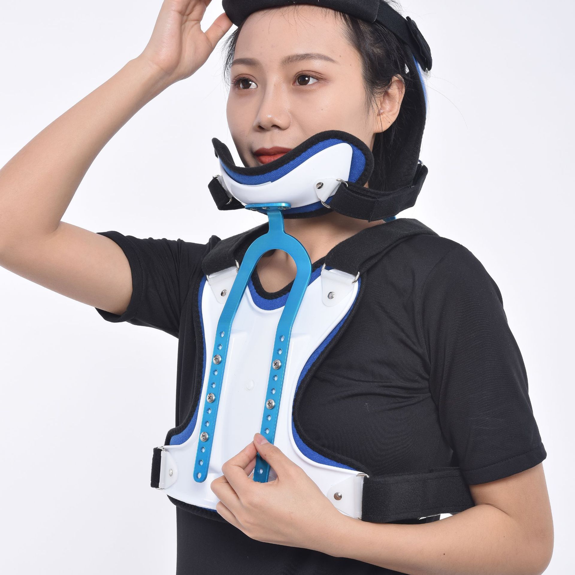 康兴可调头颈胸固定支具颈椎骨折术后康复支架歪脖子颈托矫正形器