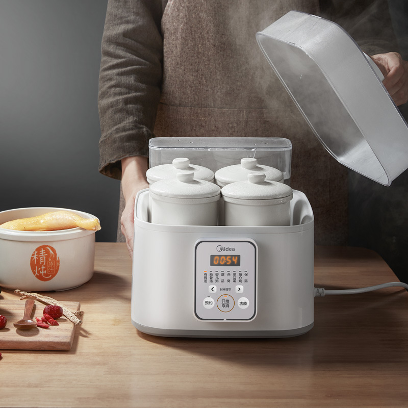 美的电炖锅电炖盅蒸汽1盅5胆白瓷多功能煲粥鸡汤 md-dz16power501