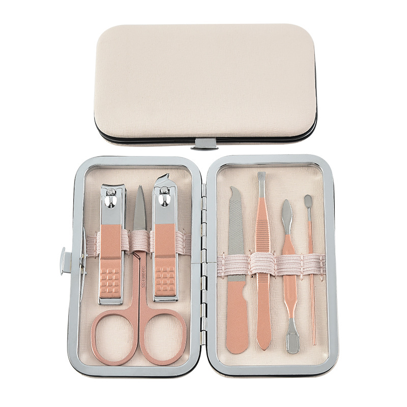 Rose Gold Stainless Steel Nail Scissor Set Pedicure Knife Nail Clippers Tweezers 18-Piece Set Manicure Implement Gift in Stock