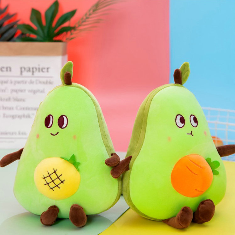 厂家定制牛油果毛绒玩具床上睡觉娃娃网红抱枕暖手捂公仔女