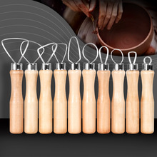 木质修胚刀10件套雕刻油泥美术工具泥塑刀 手工diy软陶艺雕塑刮刀