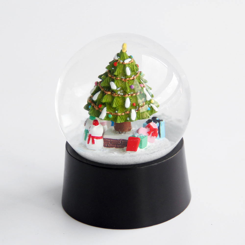 厂家直销圣诞水晶球摆件工艺品 内景旋转猫咪造型树脂雪花球定制