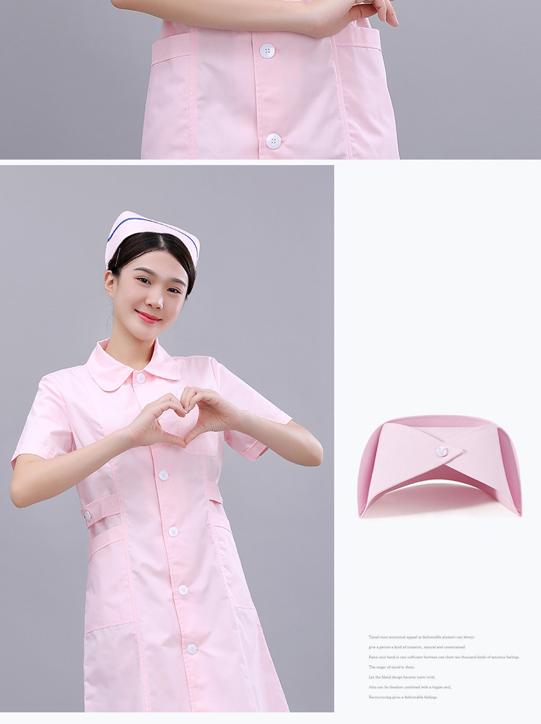 护士帽女白色蓝色粉色燕帽横杠斜杠加厚款护士帽子头花燕尾定制