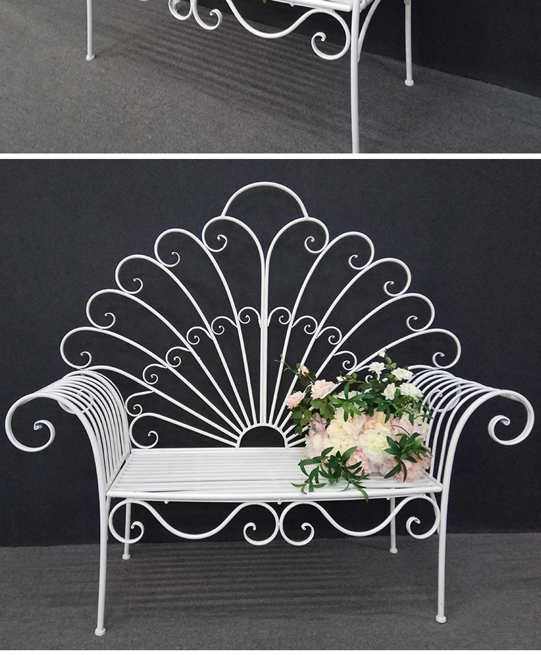 欧式铁艺休闲椅 金属椅子路引 创意家居摆设婚礼装饰舞台背景摆件