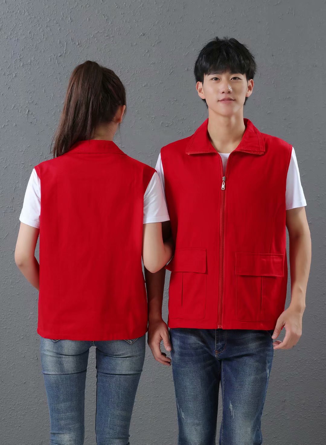 全棉口袋广告马甲定制印字logo党员志愿者活动义工工作服马甲定做