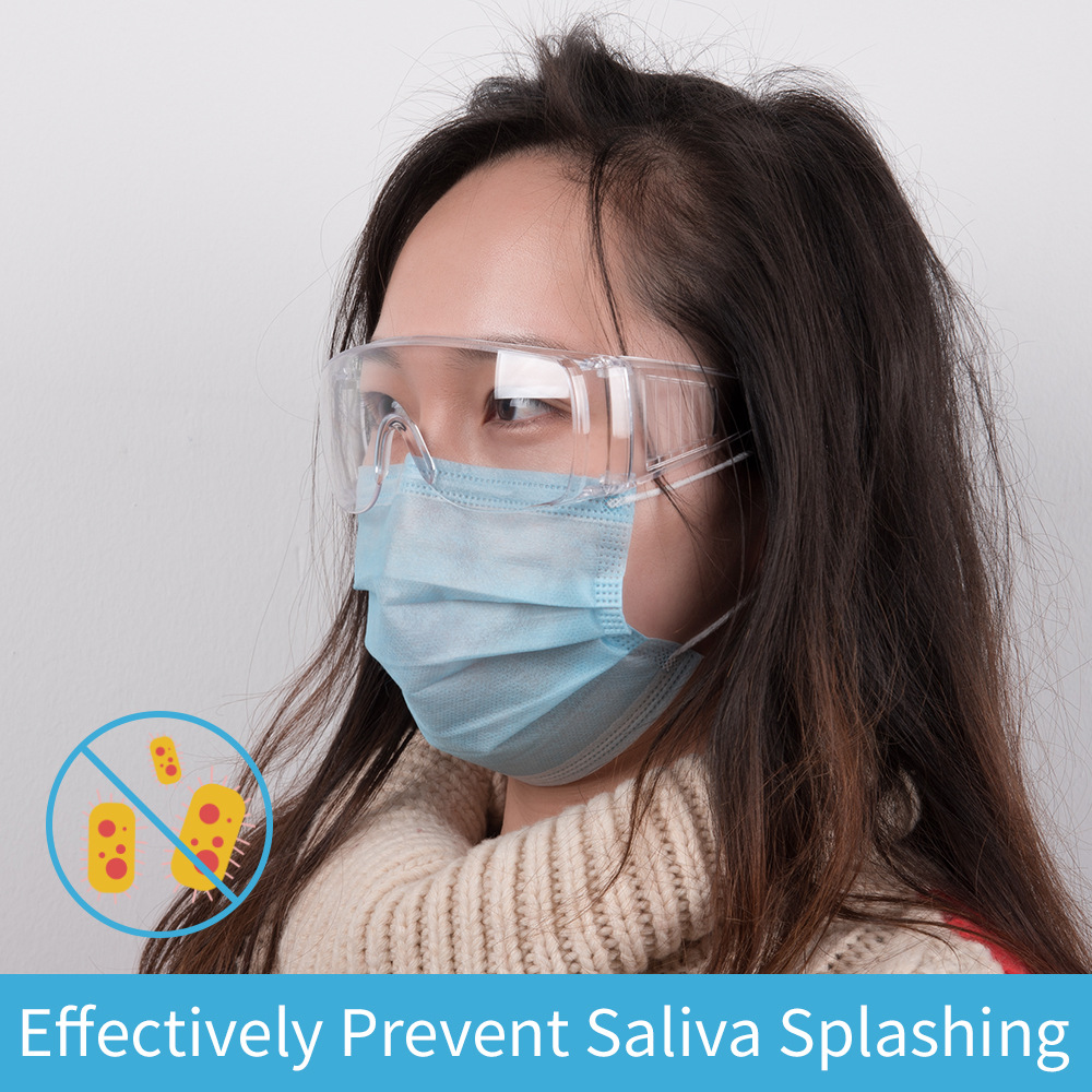 防唾沫飞沫眼镜百叶窗防护眼镜飞溅防尘沙眼部防护透明护目镜可戴