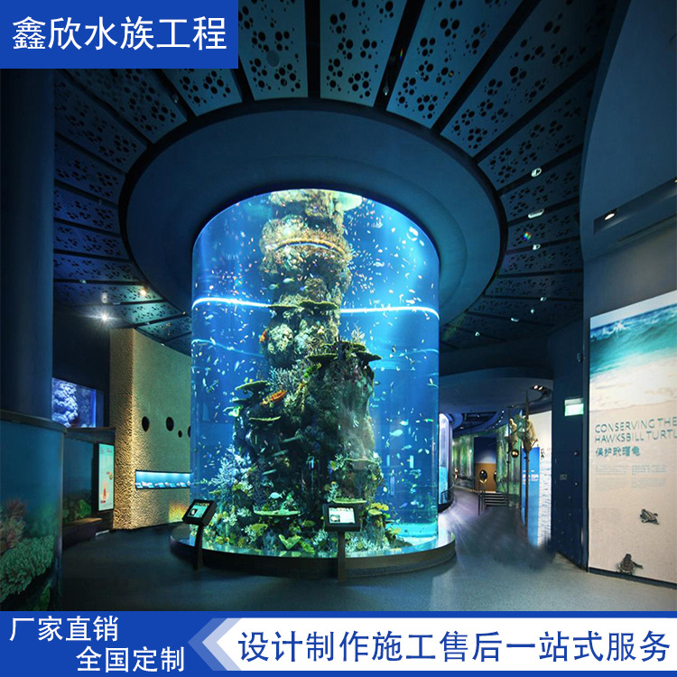 大型亚克力鱼缸海洋馆工程观赏鱼缸有机玻璃生态观赏餐厅鱼缸制造