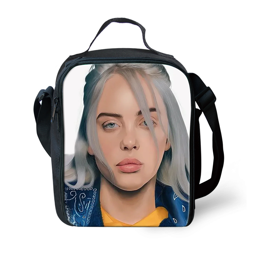 billie eilish学生午餐包开学季野餐包便当包饭盒冰袋定制图案新