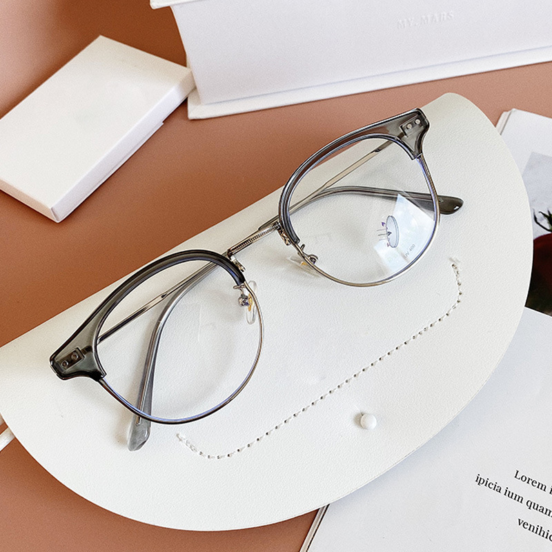 瓦哥达欧阳娜娜同款金属半框平光镜个性素颜防蓝光护眼可眼镜批发