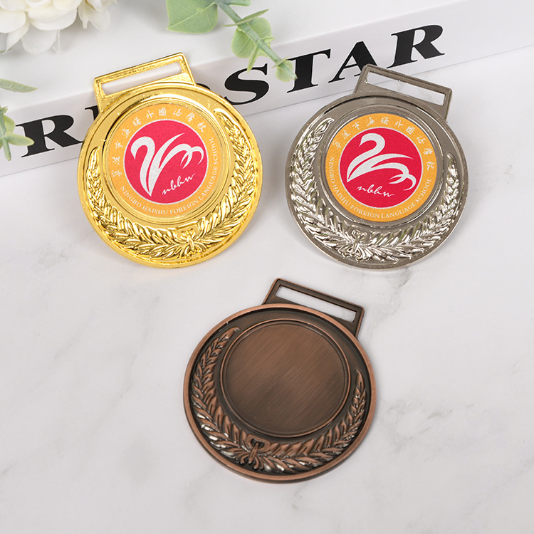 Competition Blank Universal Wheat Medal in Stock Wholesale Zinc Alloy Games Commemorative Medal Customized Activity Medal