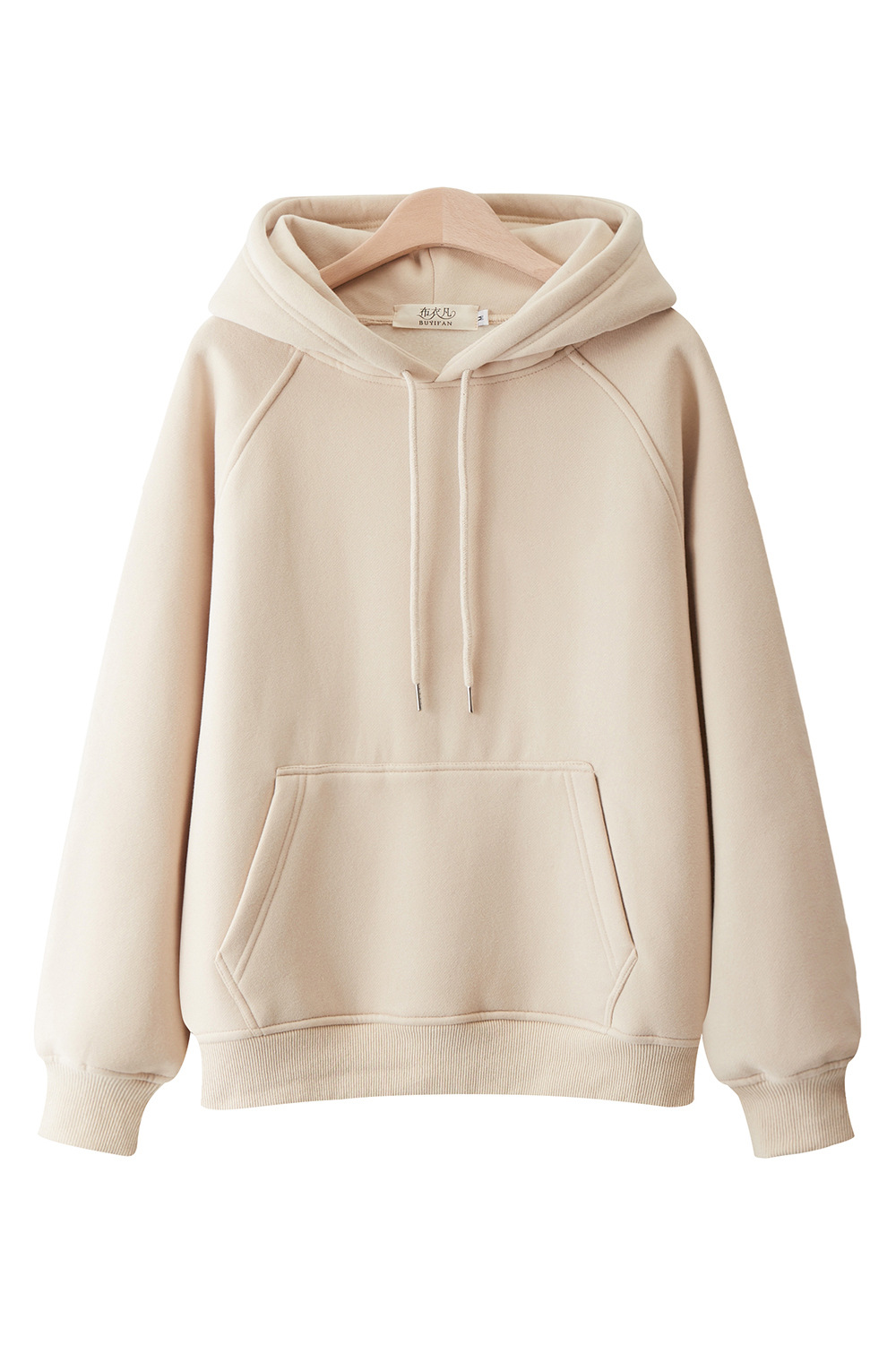 100% Cotton Casual Hooded Pullover Thickened Fleece-lined Solid Color New Spring and Autumn All-Match Loose Japanese Style Women's Sweater