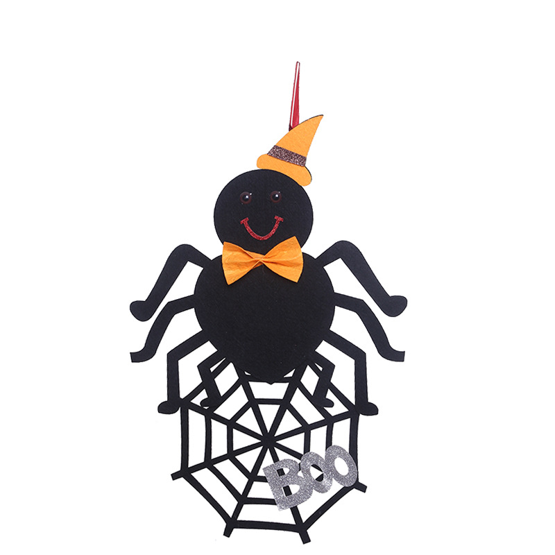 万圣节装饰道具 搞怪整蛊无纺布蜘蛛挂件 鬼节派对装饰道具批发