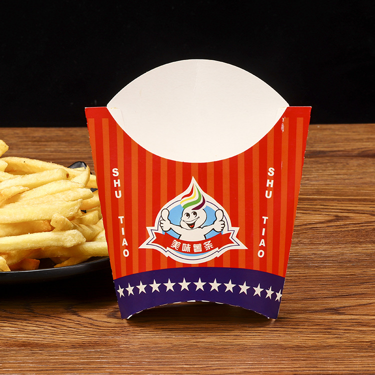 现货大小号美味共享薯条盒 薯条包装盒 食品防油纸盒厂家定做批发