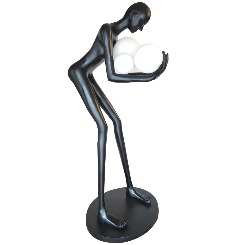 Post-Modern Humanoid Sculpture Ball Floor Lamp Designer Hotel Lobby Living Room Creative Large Human Body Floor Lamp