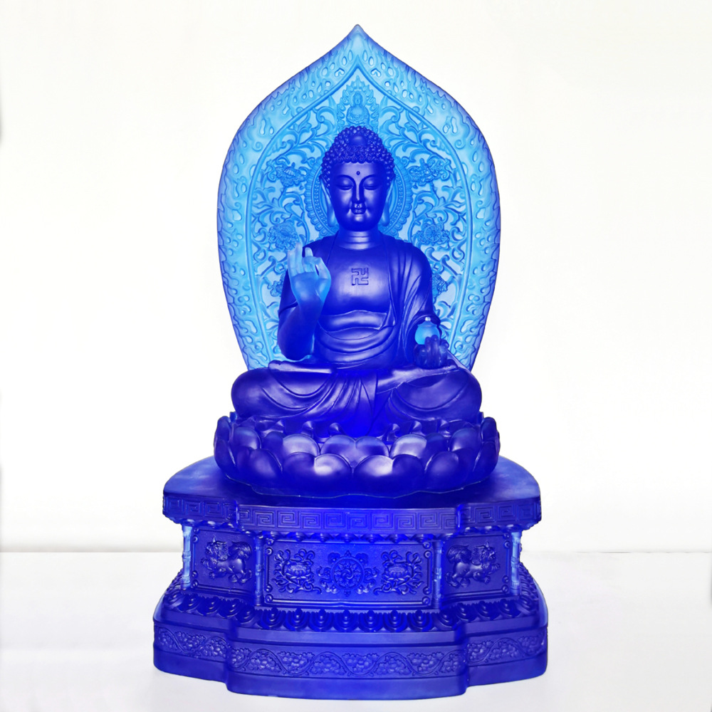 1米高大型琉璃佛像大号琉璃药师佛琉璃药师七佛寺庙佛堂佛像定制