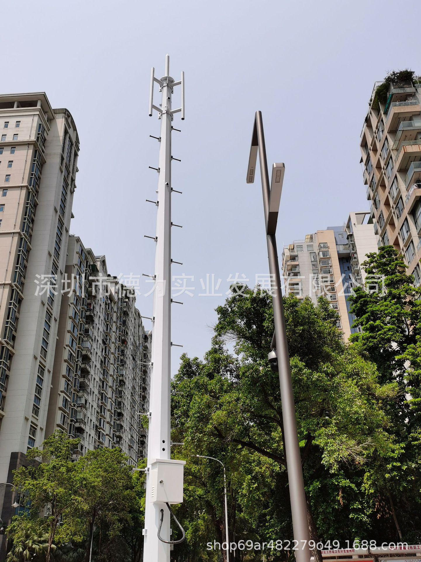 源头厂家现货直销移动抱杆电信5g通讯杆德为5g信号杆10米5g立杆