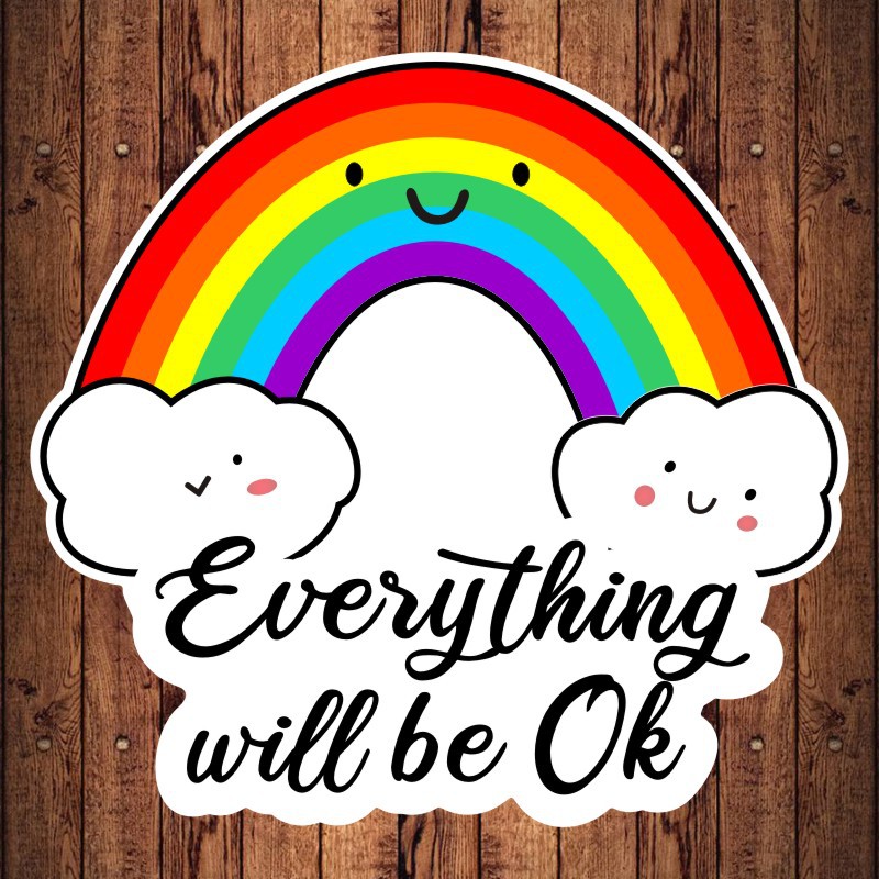 ebay热卖彩虹贴纸nhs创意车贴卡通涂鸦笔记本玻璃橱窗贴自粘pvc