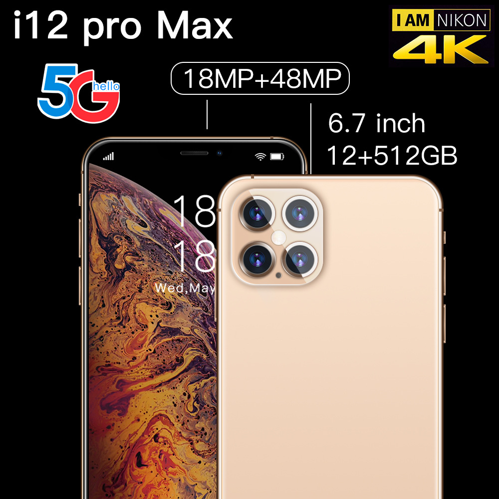新款现货智能手机i12pro刘海屏6.7寸安卓代发低价批发跨境手机