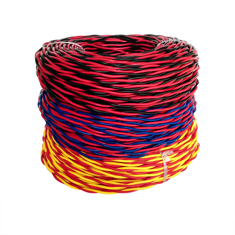 花线消防线两芯rvs红黄红蓝线2芯1/1.5/2.5平铜芯双绞线多股电线