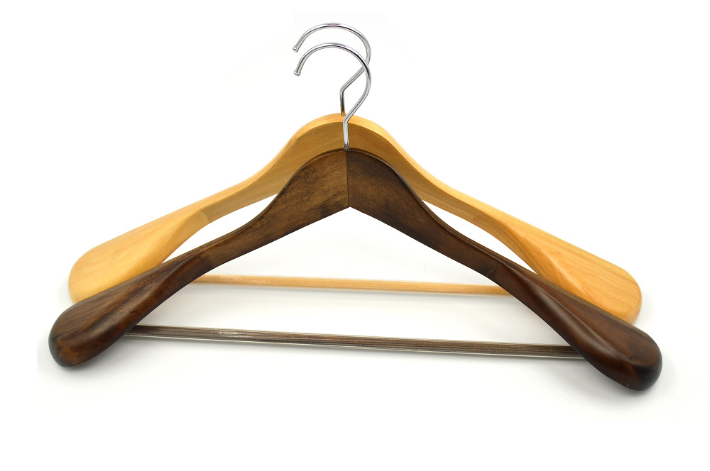 加宽加肩实木衣架西装大衣架木质衣架服装店酒店防滑无痕实木衣架