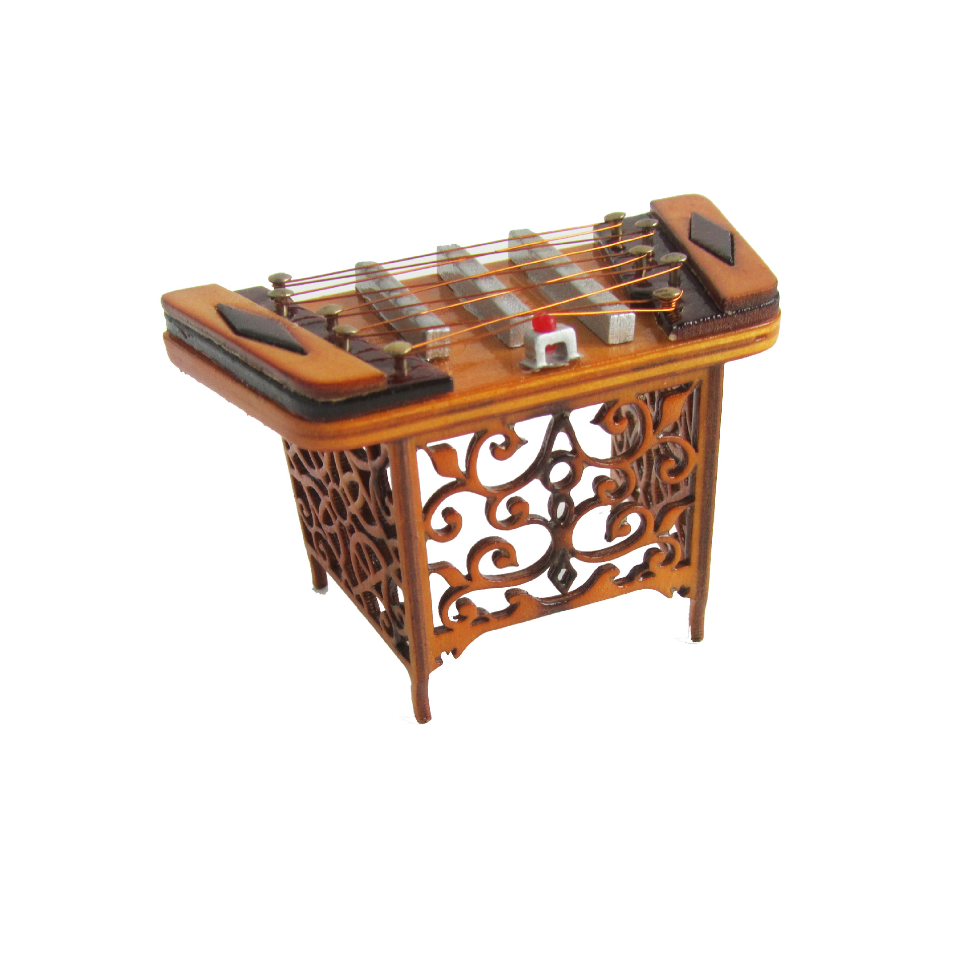 迷你乐器模型微缩扬琴模型仿真杨琴模型乐器扬琴摆件