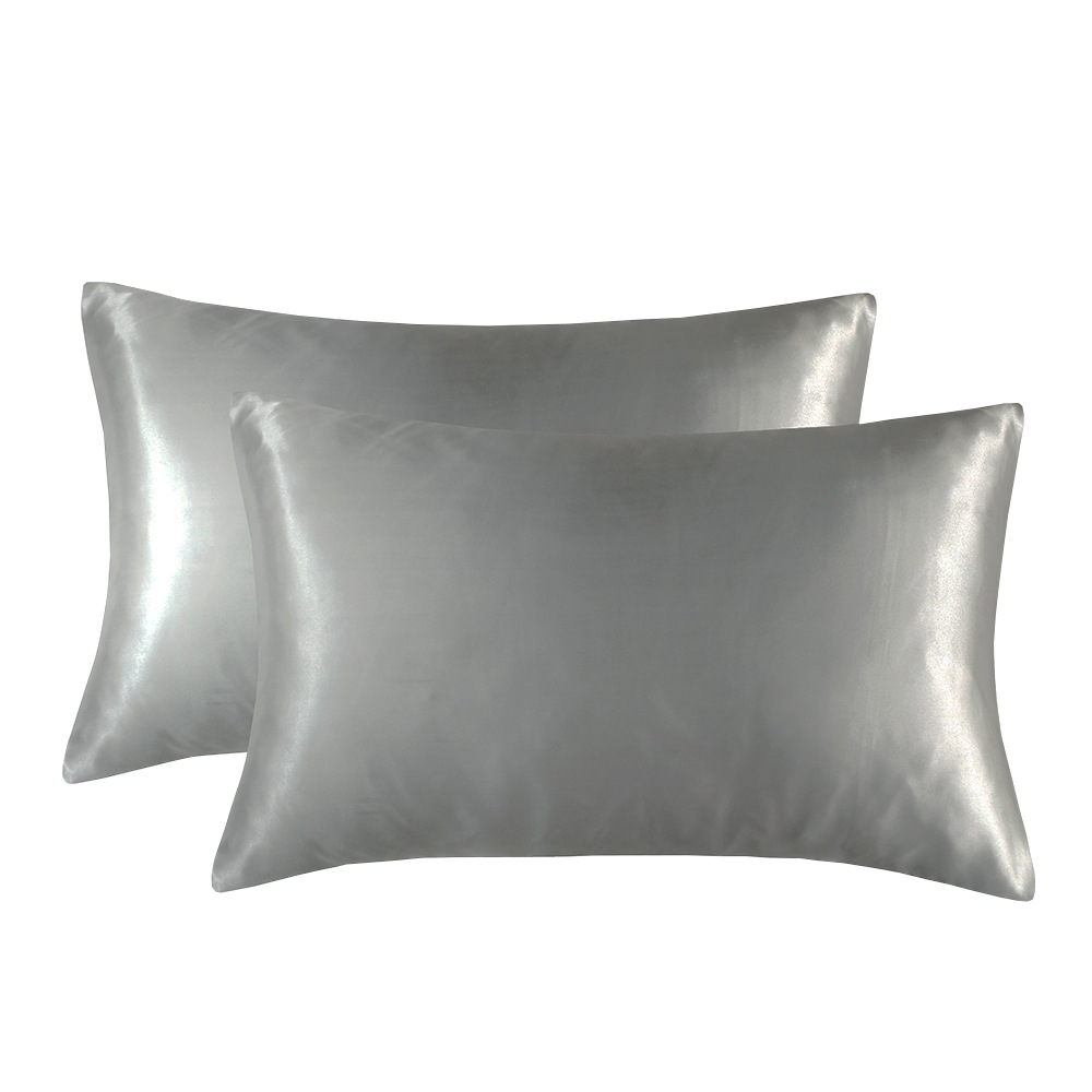 Foreign Trade Imitation Silk Pillowcase Amazon Satin Pillowcase Wholesale Solid Color Pillowcase Cross-Border Bedding Wholesale