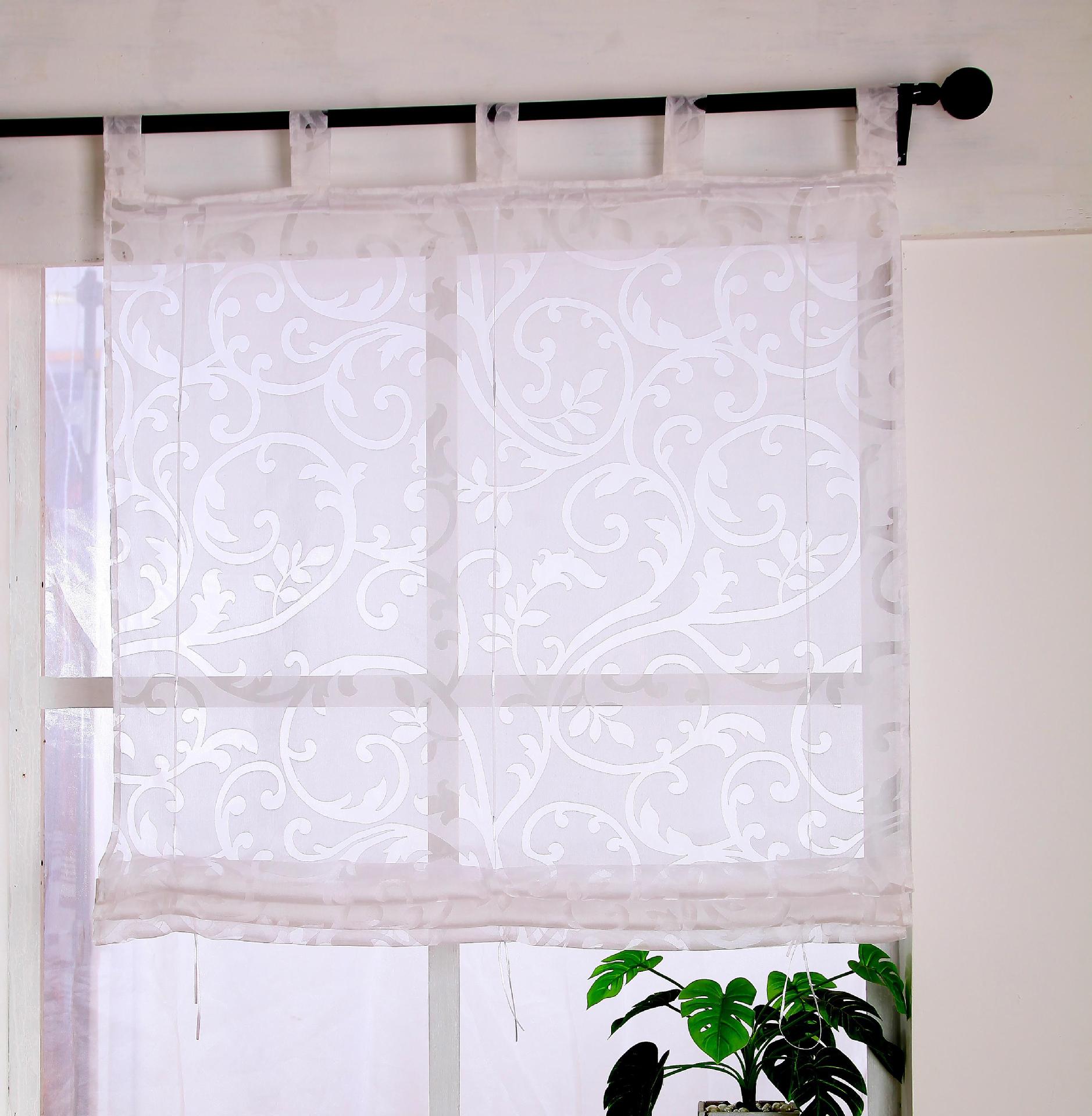 外贸正品 吊带款欧式蕾丝 烂花罗马帘 升降帘 窗帘 窗纱ht-059c