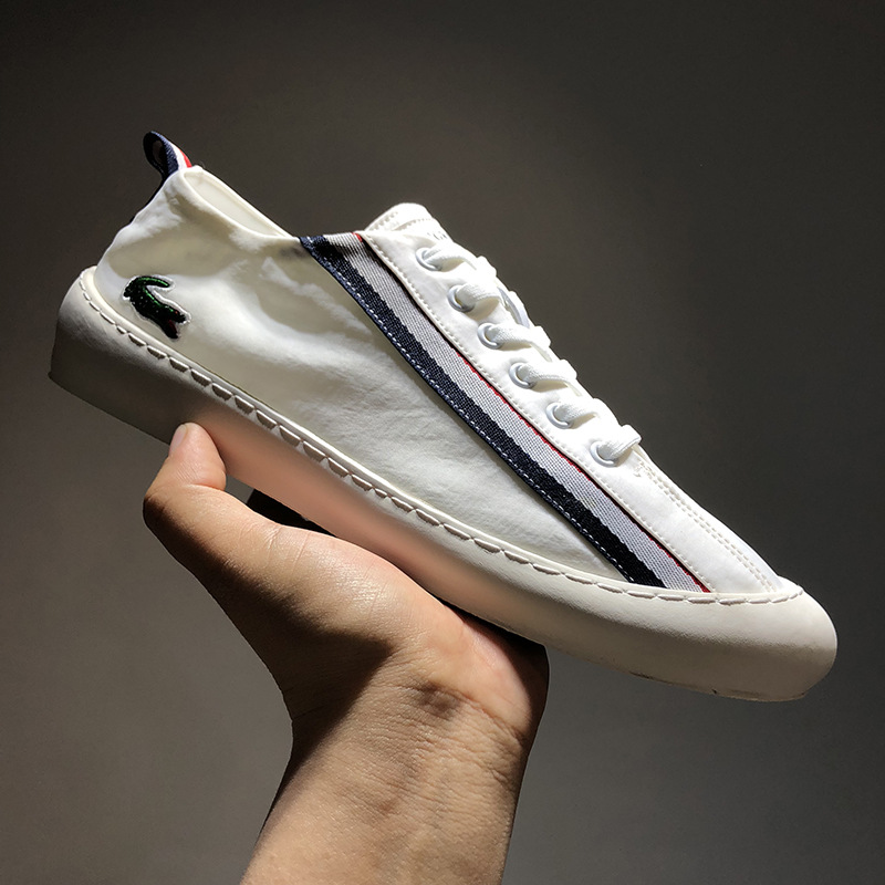 男鞋夏季潮鞋新款贝壳头雨伞帆布鞋透气百搭鳄鱼小布鞋002-1