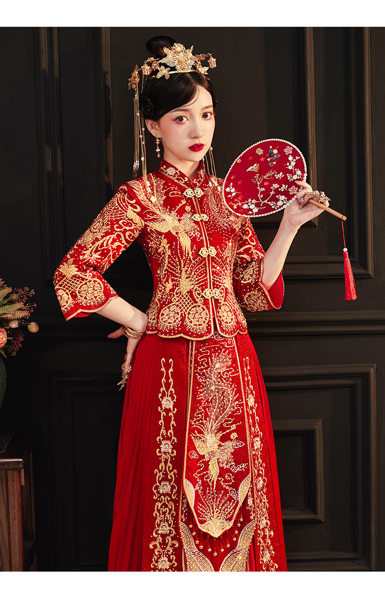 秀禾服2020新款中式新娘中国风婚纱结婚礼服古风女出门服夏季薄款