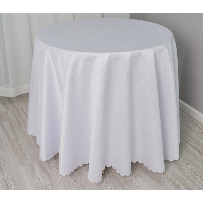 厂家批发贡双面缎面料中式圆桌压花桌布酒店压花贡缎面桌布