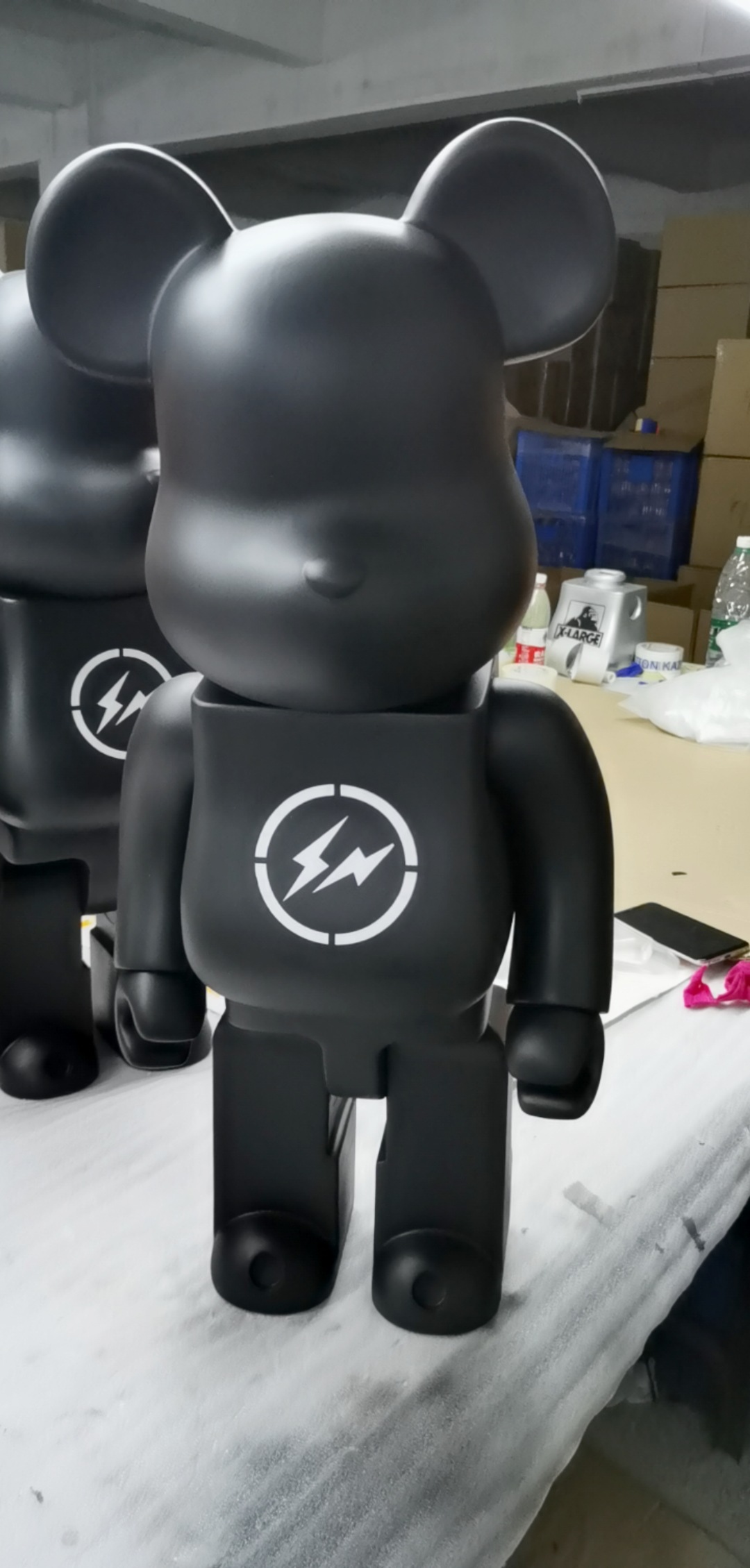 bearbrick暴力熊积木熊be@rbricthe 藤原浩闪电黑色1000%