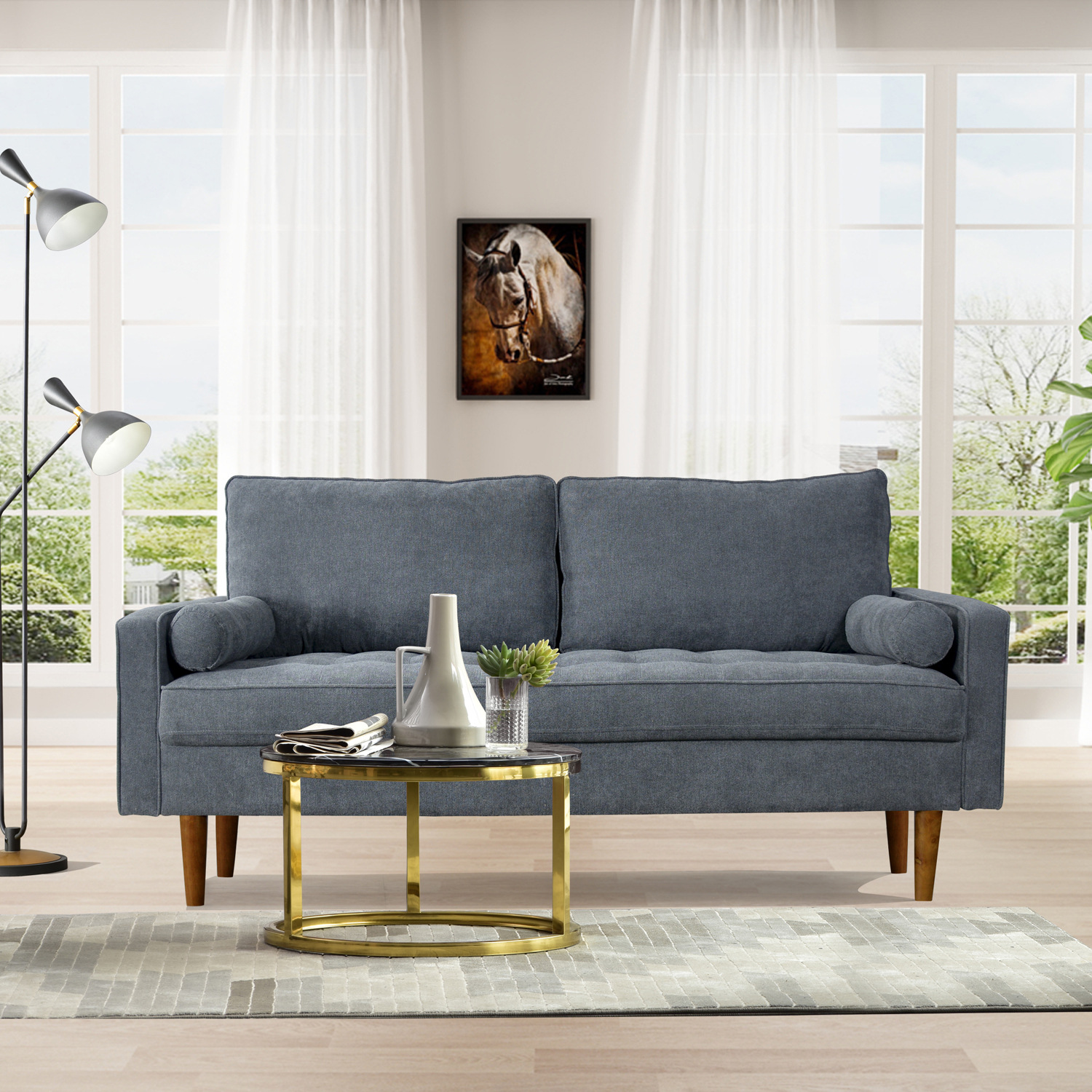 美国高靠背沙发软垫沙发简约家具亚马逊海外仓一件代发分销