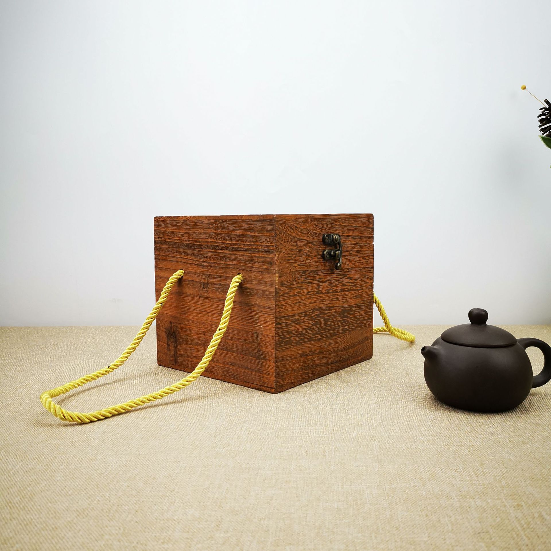 实木茶饼茶叶礼盒 散茶叶木盒手提木质茶叶盒可加工定制