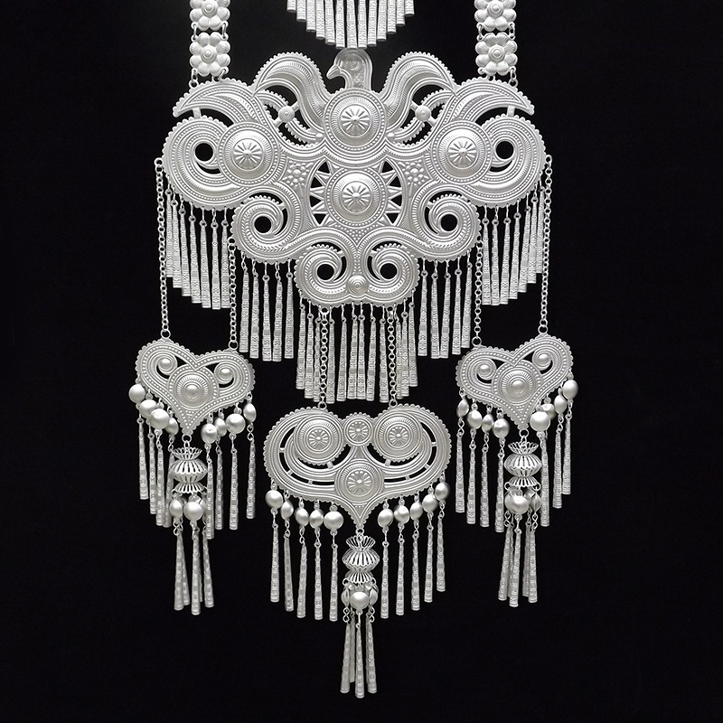 兰蝶民族风四川大凉山彝族仿银大胸牌 演出项链摄影婚庆盛装配饰