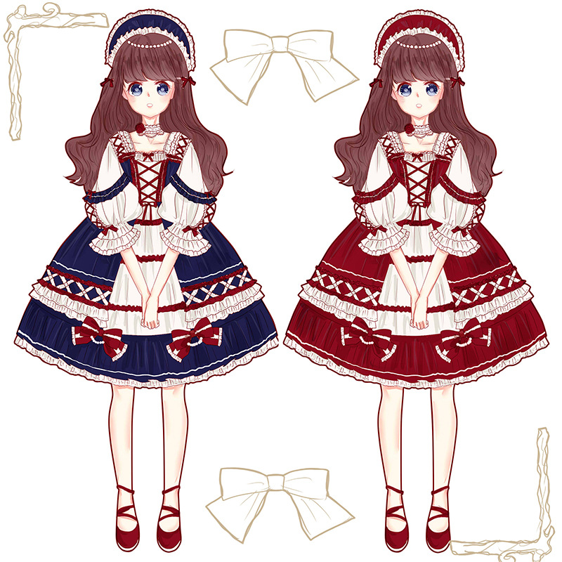 原创设计20新款白雪公主连衣裙可爱lolita软妹裙8005