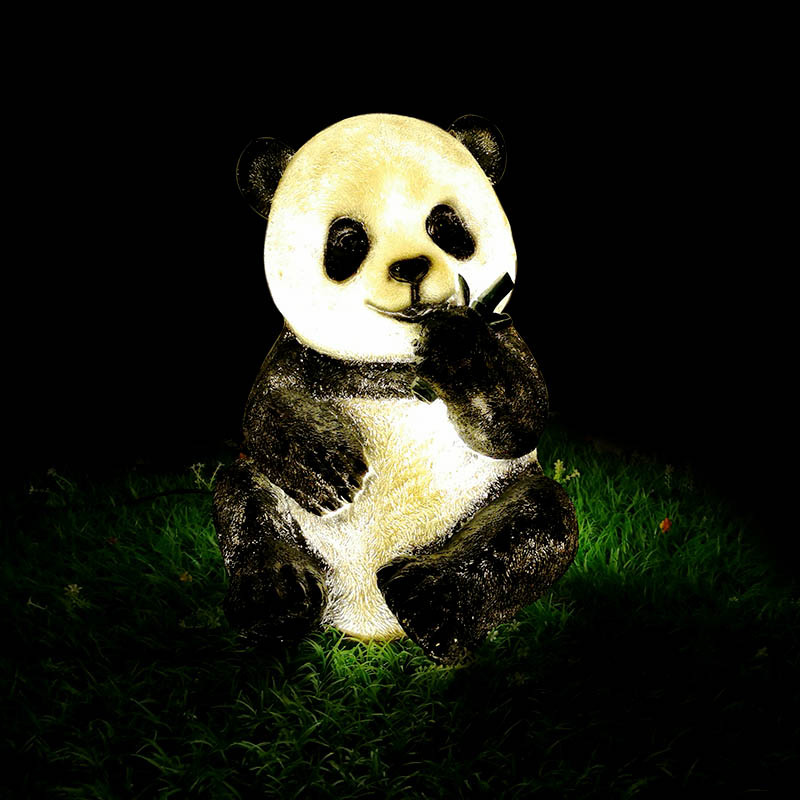 led户外发光熊猫灯动物灯 玻璃钢造型景观灯园林庭院装饰灯小品灯
