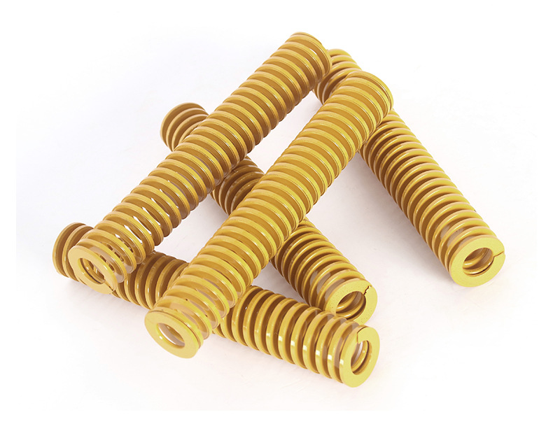 黄色模具弹簧矩形圆柱形压缩螺旋65mn合金钢扁线梯形线弹簧jis-阿里巴