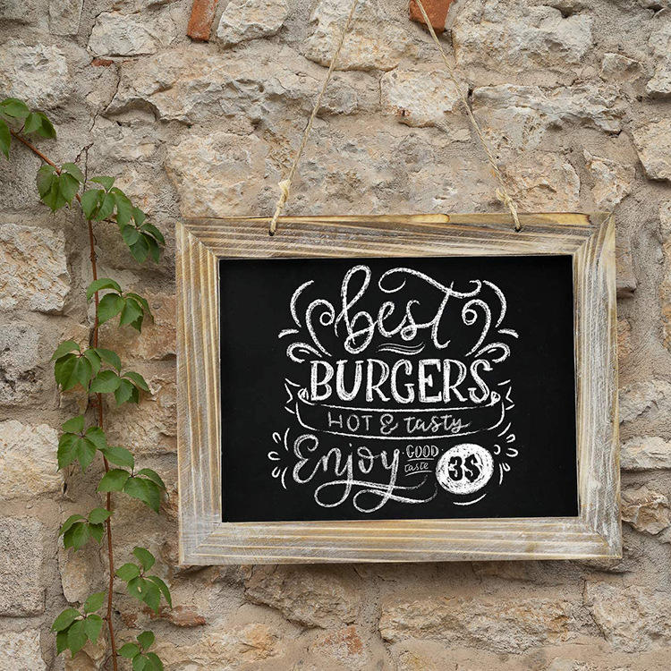 式木质餐厅门口店铺用挂墙式黑板橱窗绘画菜单壁挂式木制小黑板