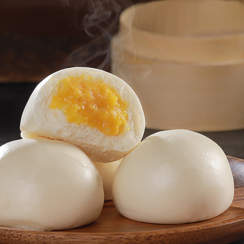 八菽公奶黄包广式早餐下午茶速冻奶黄包 半成品港式包子9个*12包