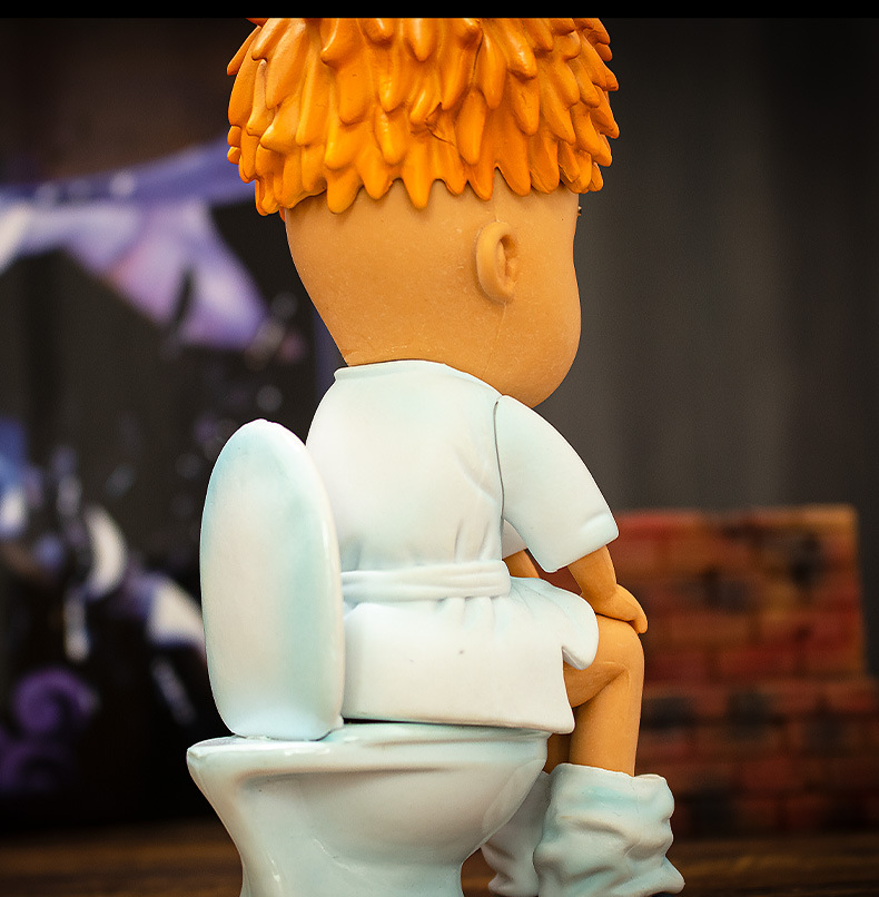 国产t社三代一拳超人琦玉老师马桶坐姿可爱公仔雕塑模型手办礼物