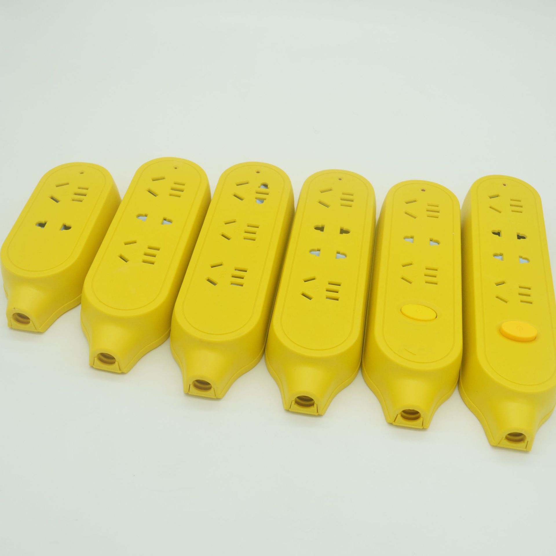 直销工程排插摔不烂地拖插座插排带安全门插板黄色大功率插线板
