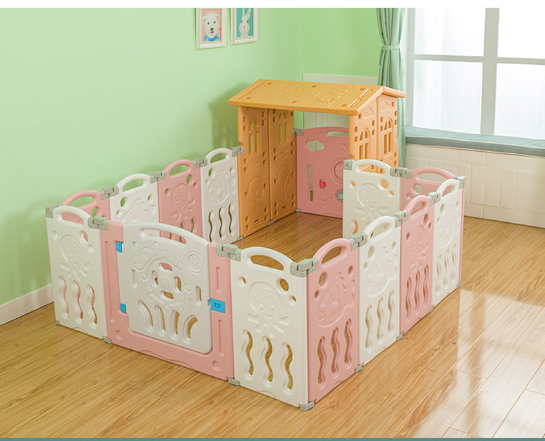 婴儿围栏防护栏婴儿宝宝折叠围栏儿童游戏围栏室内爬行垫防护栏栅