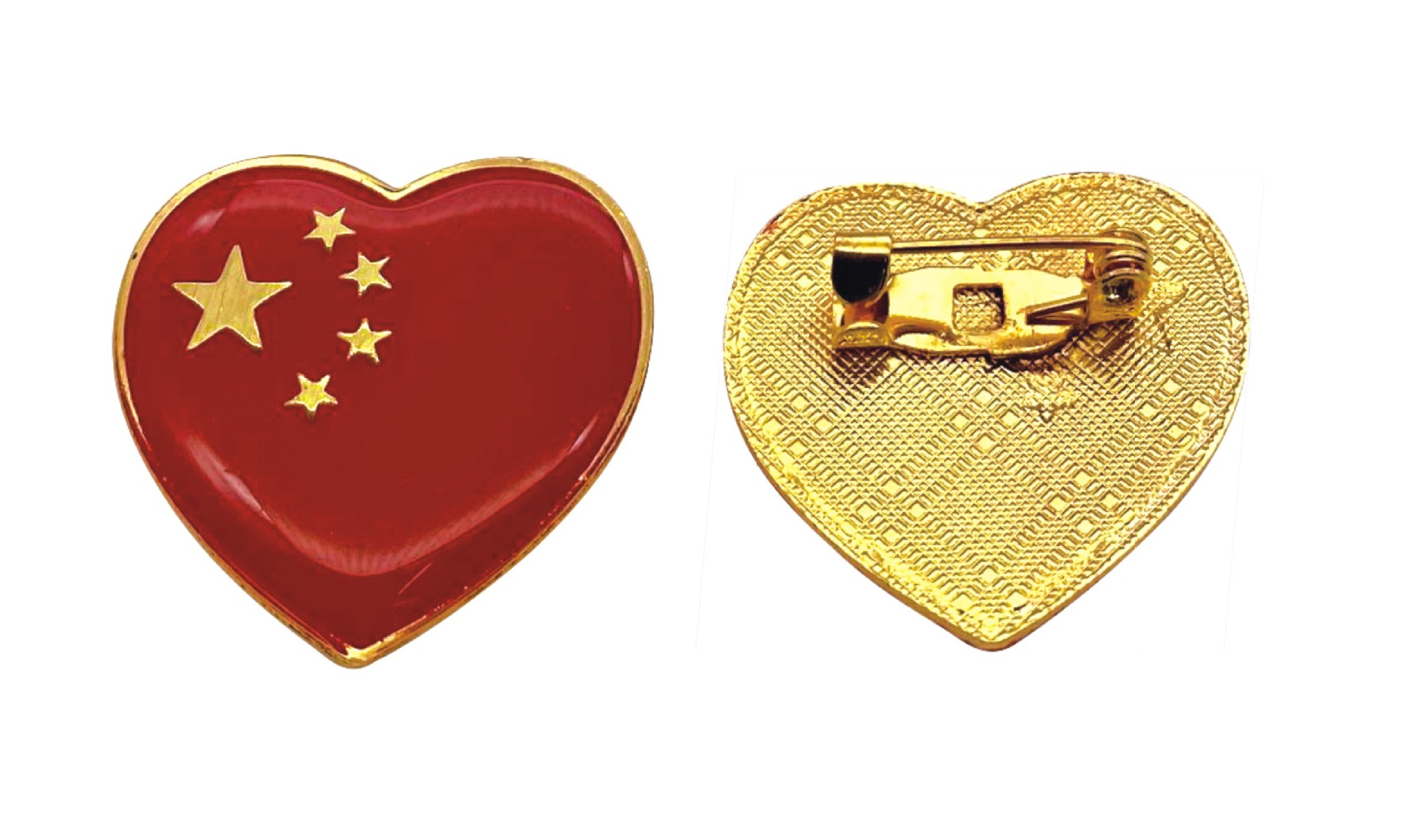 爱国胸针女中国风国旗徽章胸章胸牌五星红旗四方红旗爱心红旗徽章