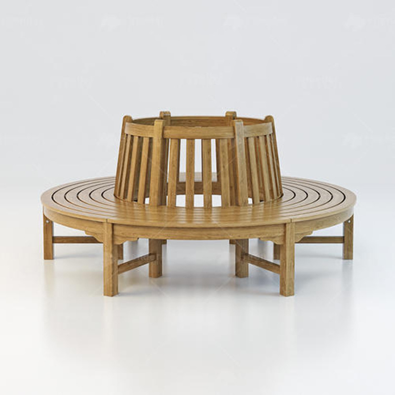 树池凳制防腐木圆形组合椅户外公园坐凳座椅商场花坛座椅花箱