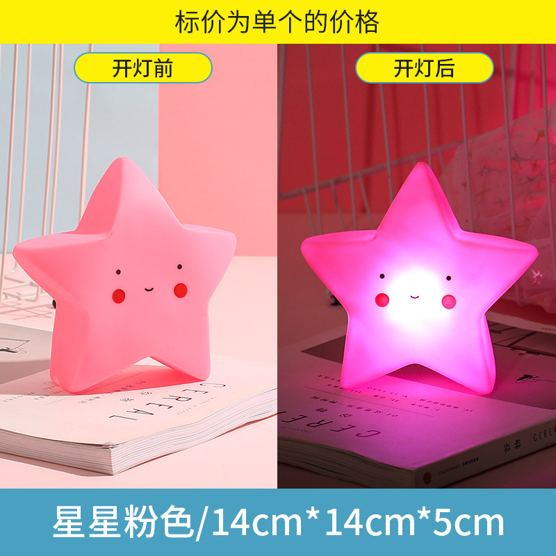 INS Moon Unicorn Cartoon Led Small Night Lamp Creative Bedside Lamp Children's Luminous Toys Night Market Stall Supply